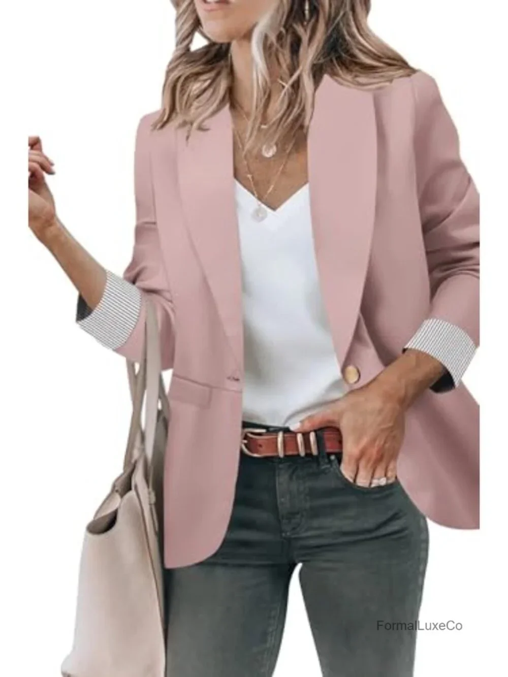 Work Office Blazer with Pockets S-2XL